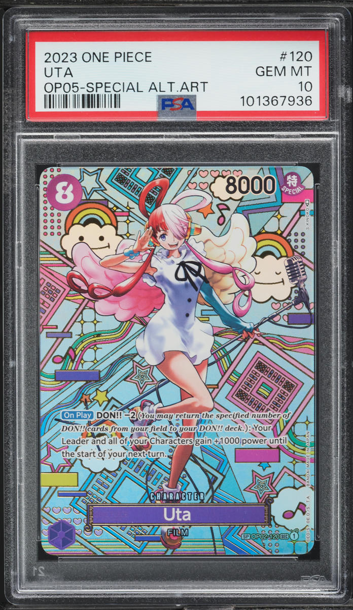2023 One Piece Awakening Of The New Era Special Alt Art Uta #OP02-120 PSA 10 GEM