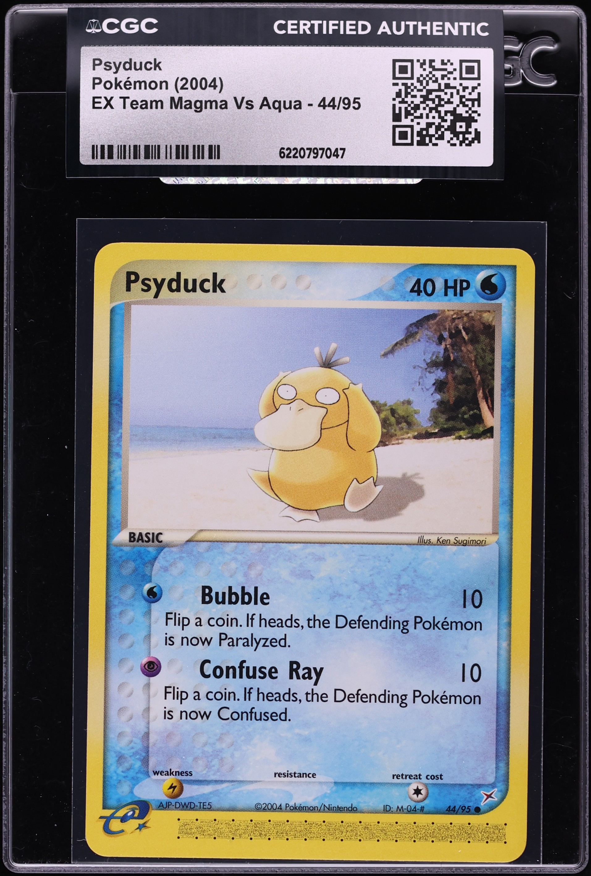 2004 Pokemon Ex Team Magma Vs Aqua Psyduck #44 CGC AUTH