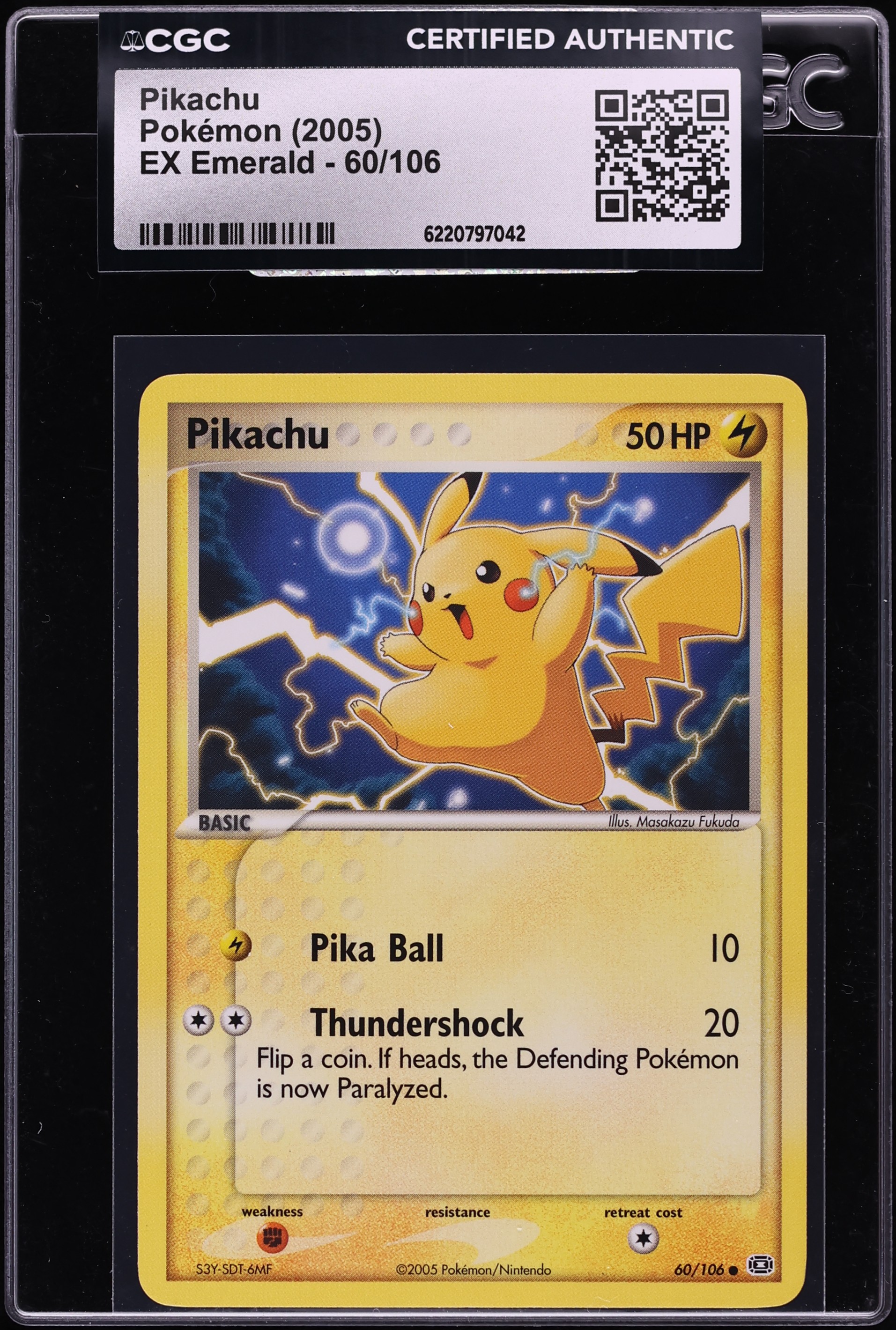 2005 Pokemon EX Emerald Pikachu #60 CGC AUTH