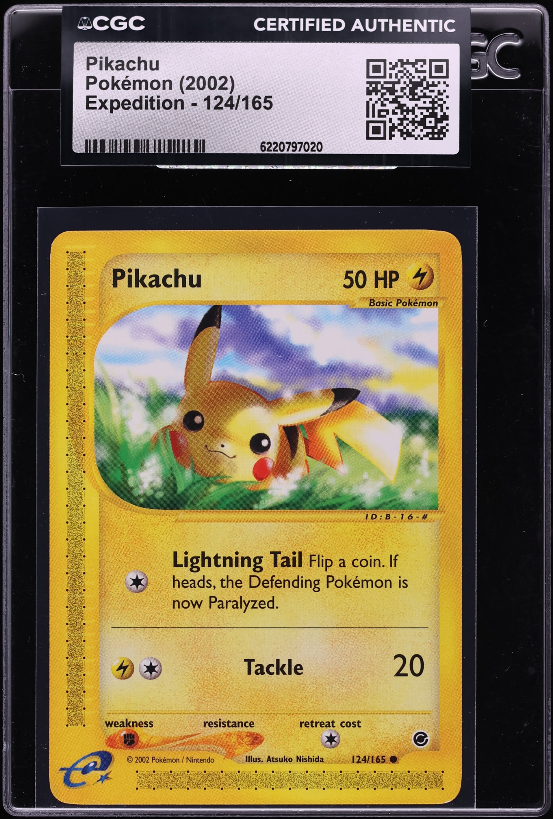 2002 Pokemon Expedition Pikachu #124 CGC AUTH