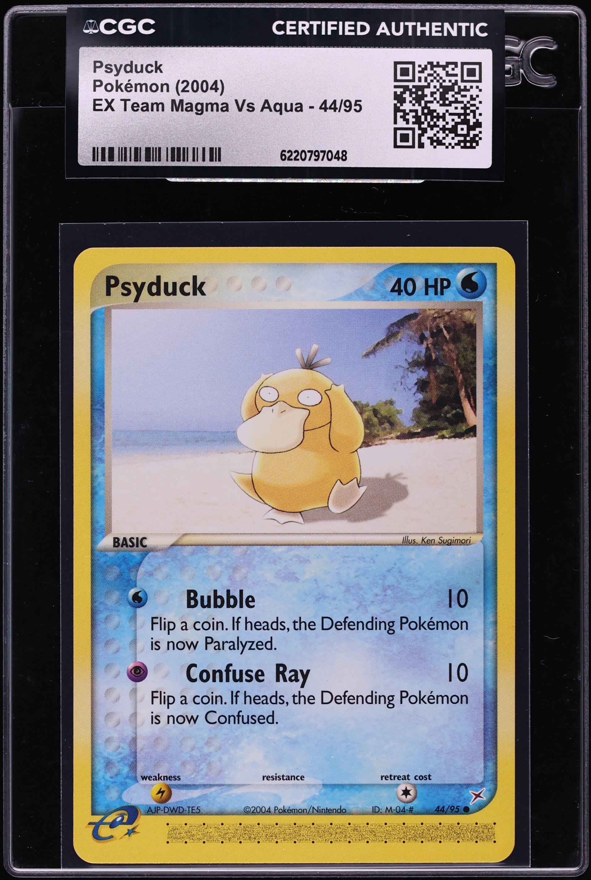 2004 Pokemon EX Team Magma Vs Aqua Psyduck #44 CGC AUTH