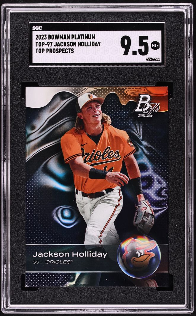 2023 Bowman Platinum Jackson Holliday PROSPECT #TOP-97 SGC 9.5 MINT+