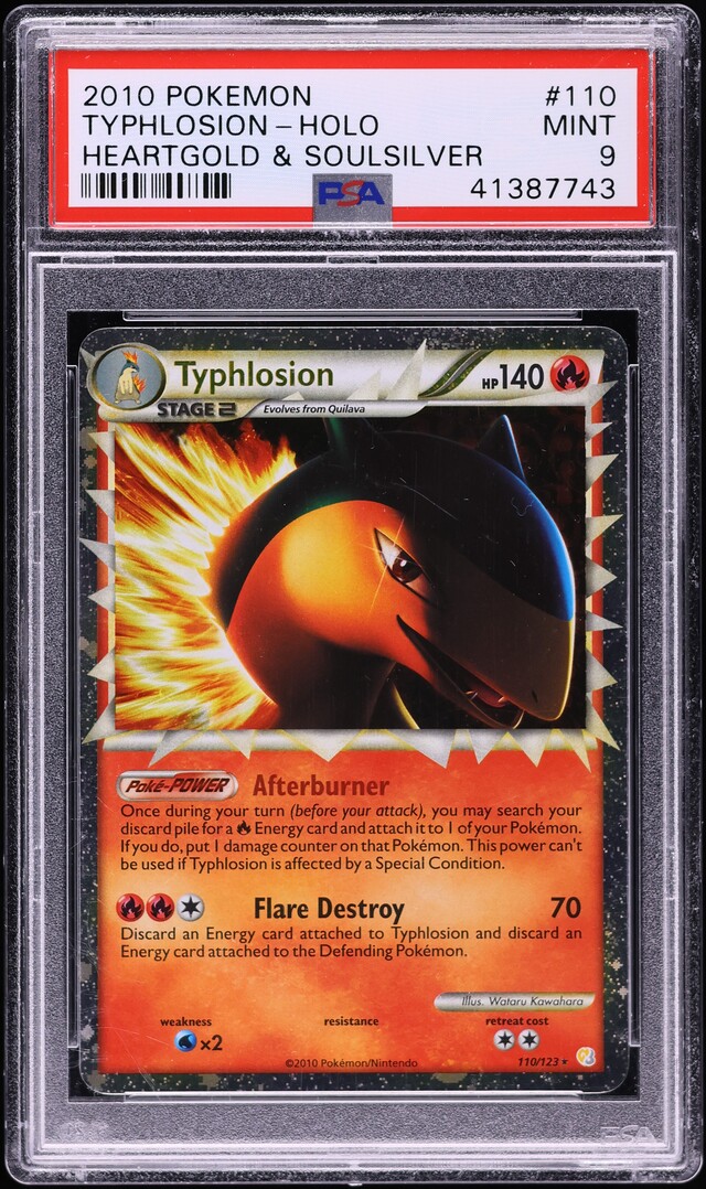 2010 Pokemon HeartGold & SoulSilver Holo Typhlosion #110 PSA 9 MINT