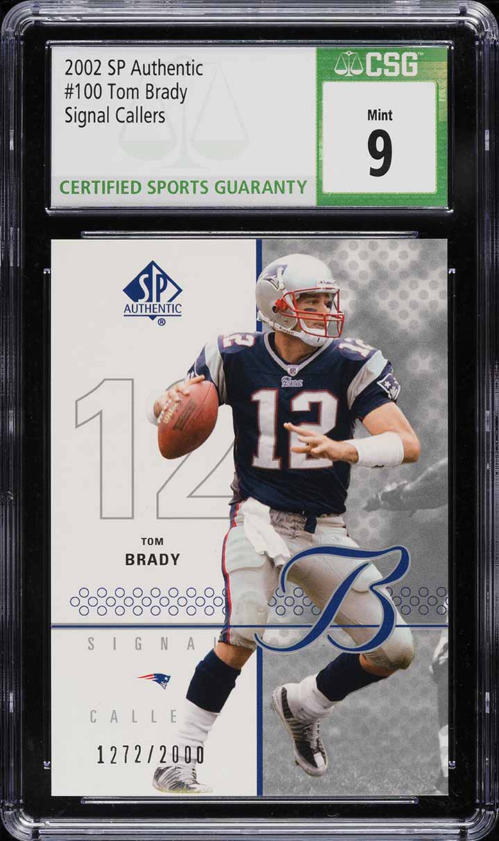 2002 SP Authentic Signal Callers Tom Brady /2000 #100 CSG 9 MINT