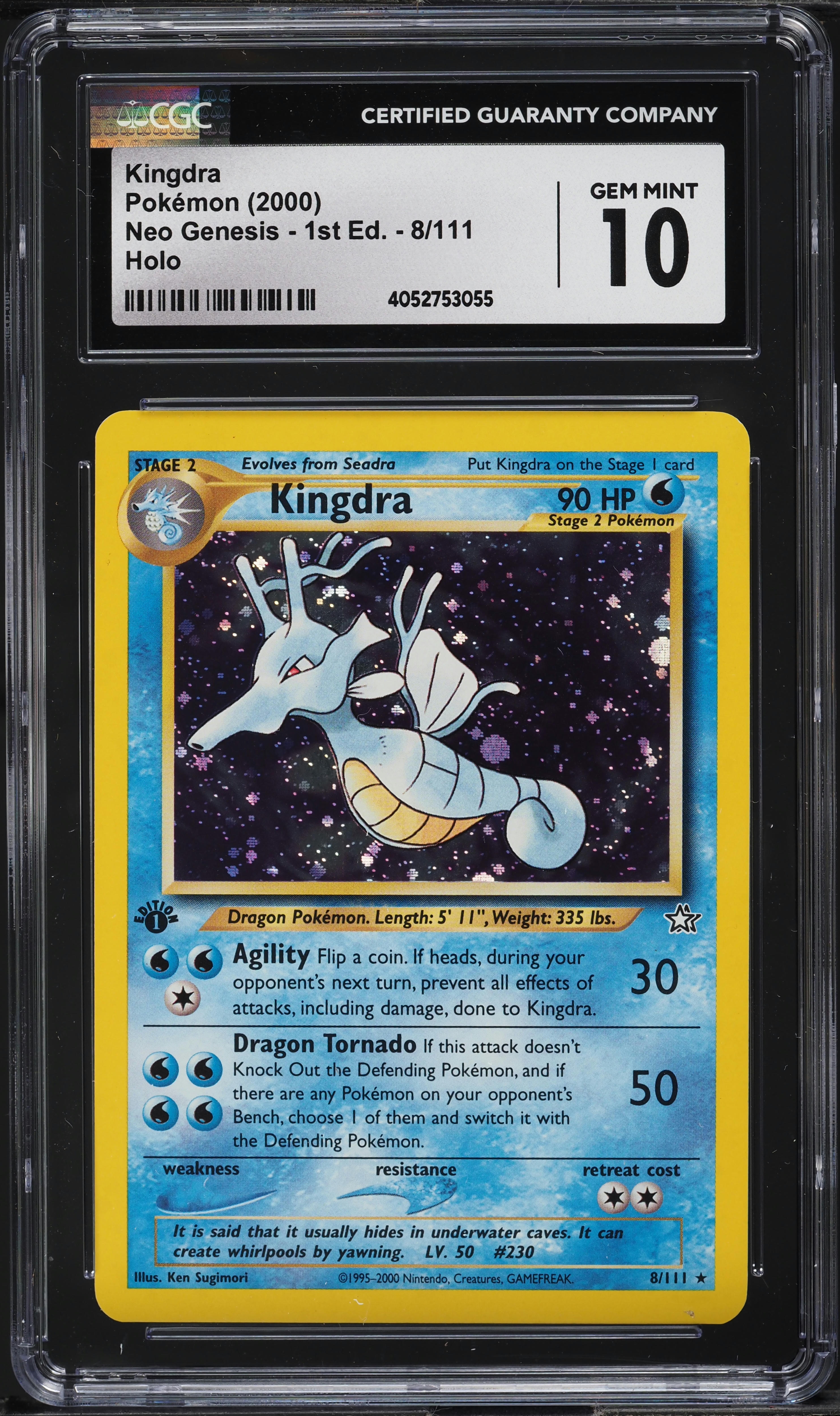 2000 Pokemon Neo Genesis 1st Edition Holo Kingdra #8 CGC 10 GEM MINT