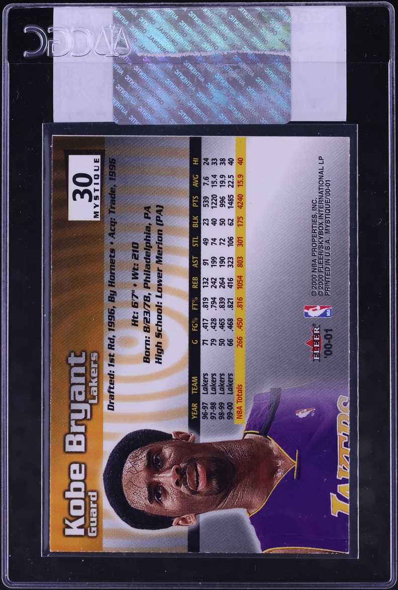 2000 Fleer Mystique Kobe Bryant #30 CGC AUTH