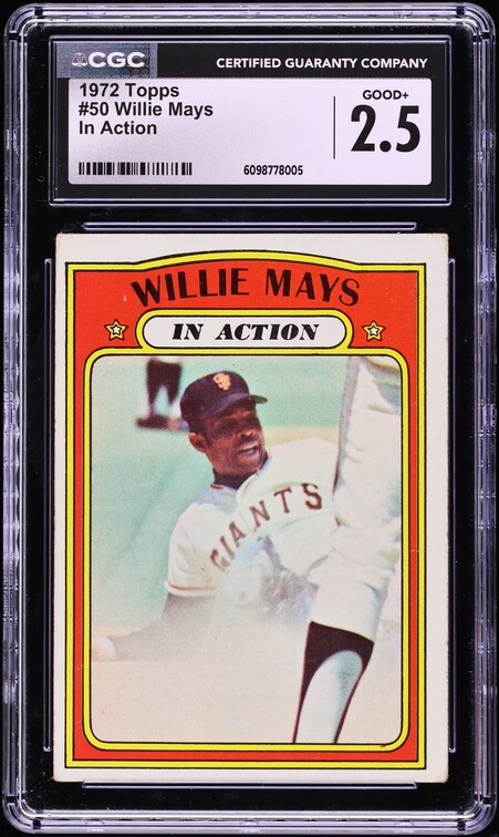1972 Topps Willie Mays IN ACTION #50 CGC 2.5 GD+