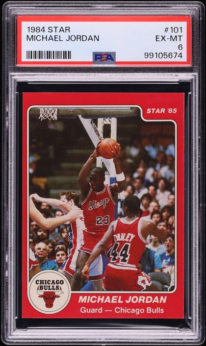 1984 Star Basketball Michael Jordan ROOKIE #101 PSA 6 EXMT