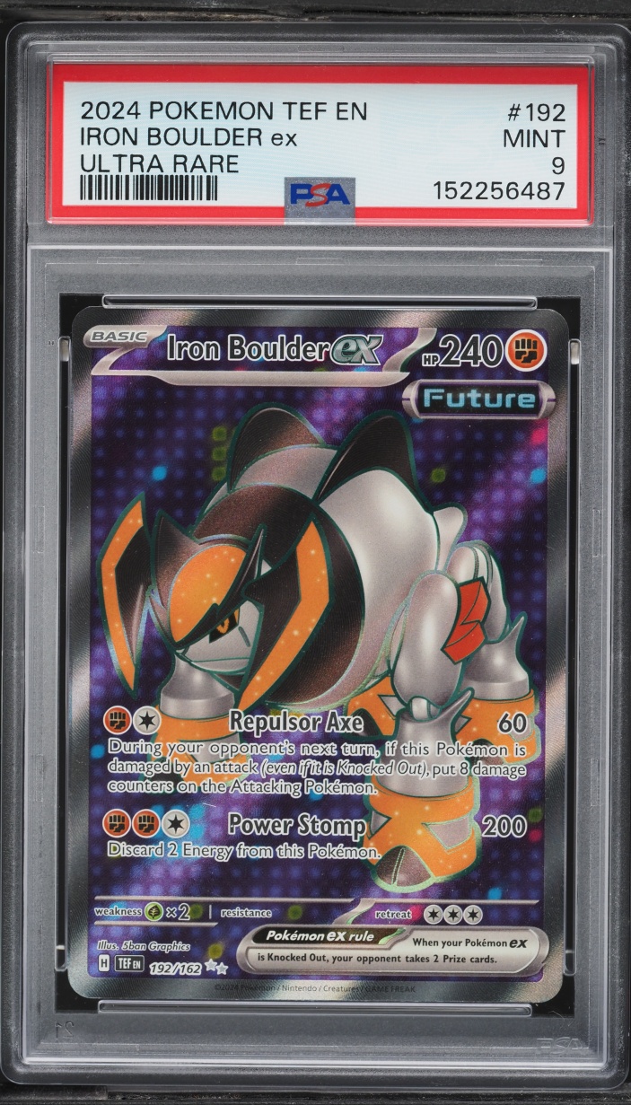 2024 Pokemon Scarlet & Violet Temporal Forces Full Art Iron Boulder EX #192 PSA 9 MINT
