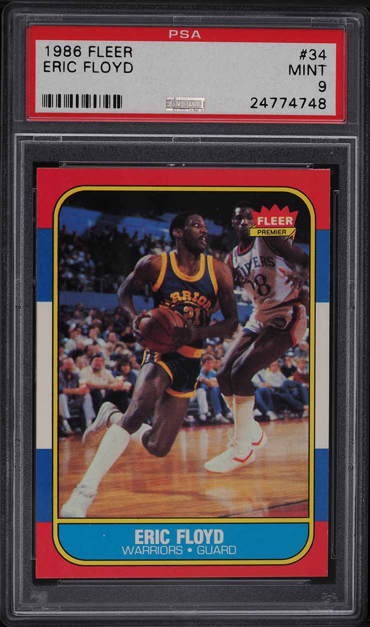 1986 Fleer Basketball Eric Floyd #34 PSA 9 MINT