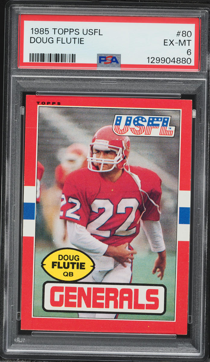 1985 Topps USFL Doug Flutie ROOKIE #80 PSA 6 EXMT
