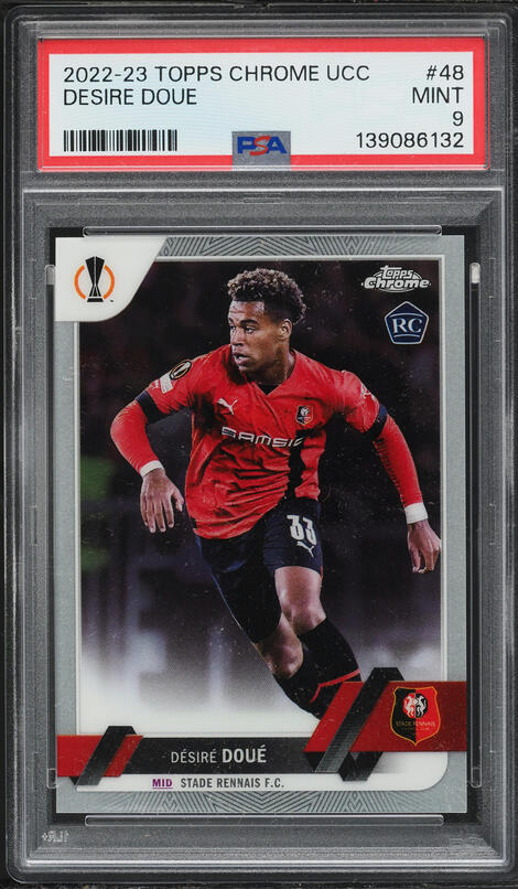 2022 Topps Chrome UEFA Club Competitions Pink Shimmer Desire Doue