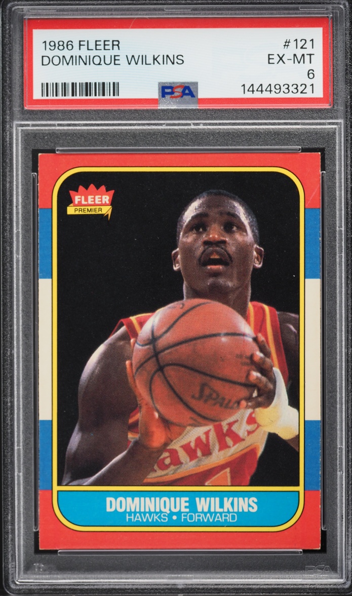 1986 Fleer Basketball Dominique Wilkins ROOKIE #121 PSA 6 EXMT