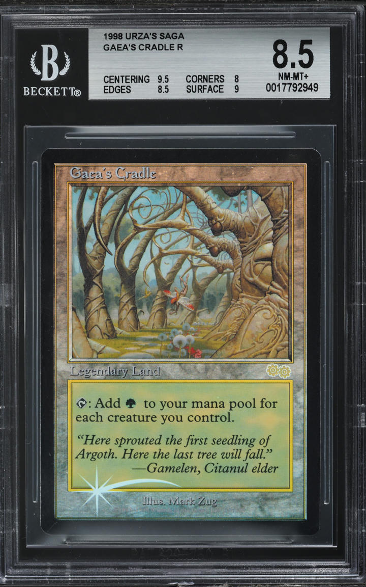 1998 Magic The Gathering MTG Urza's Saga Foil Gaea's Cradle BGS 8.5 NM-MT+