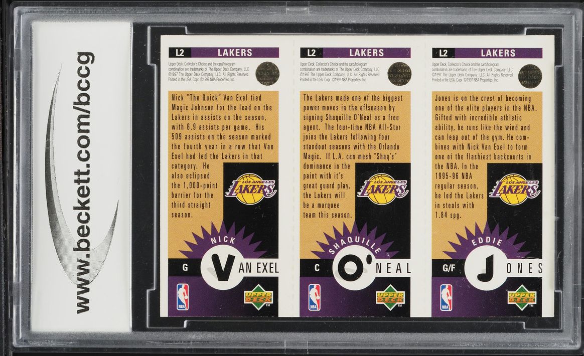 1996 Collector's Choice Lakers Team Set Jones Shaquille O'Neal Van Exel BCCG 10