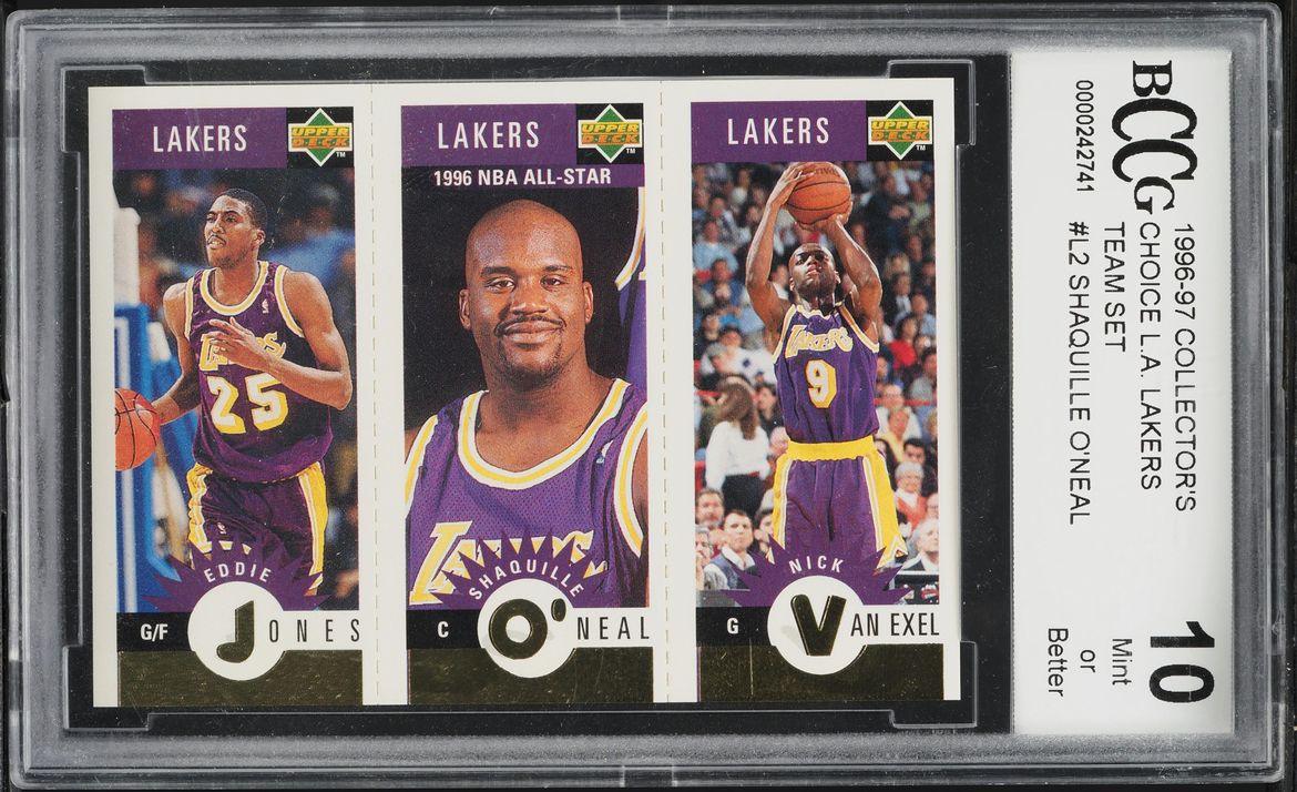 1996 Collector's Choice Lakers Team Set Jones Shaquille O'Neal Van Exel BCCG 10