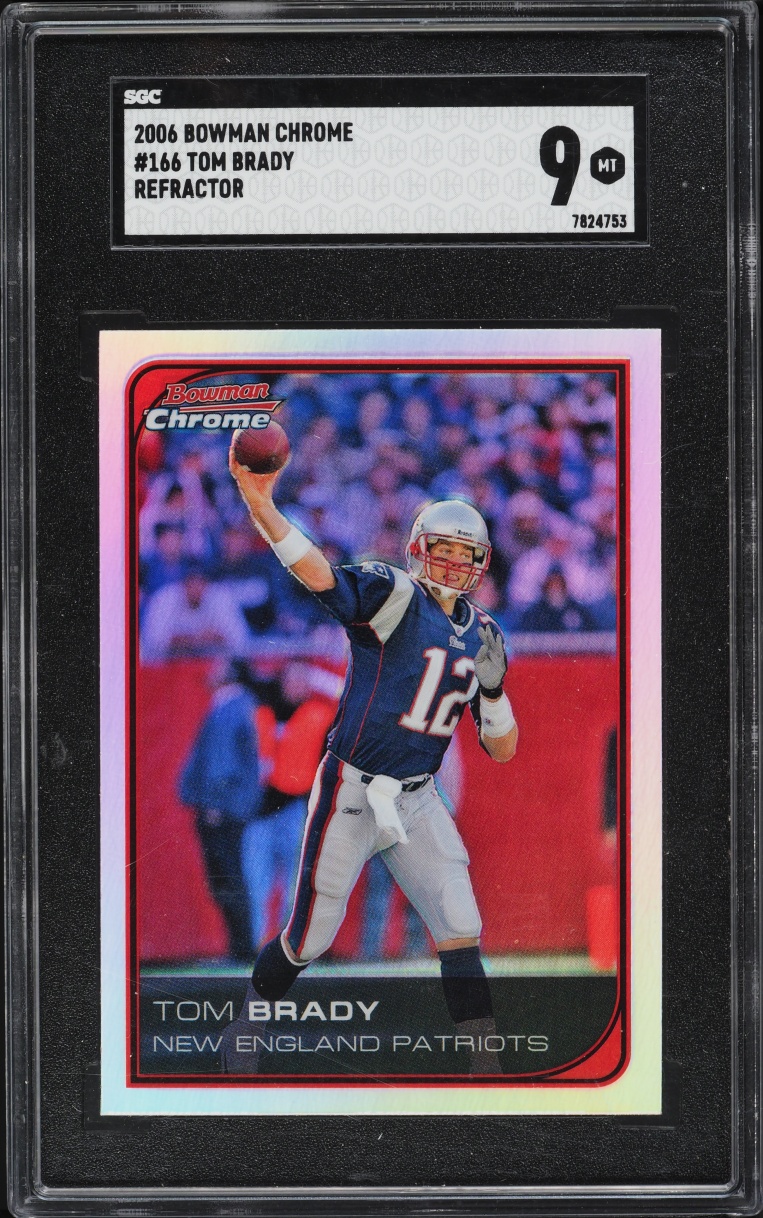 2006 Bowman Chrome Refractor Tom Brady #166 SGC 9 MINT