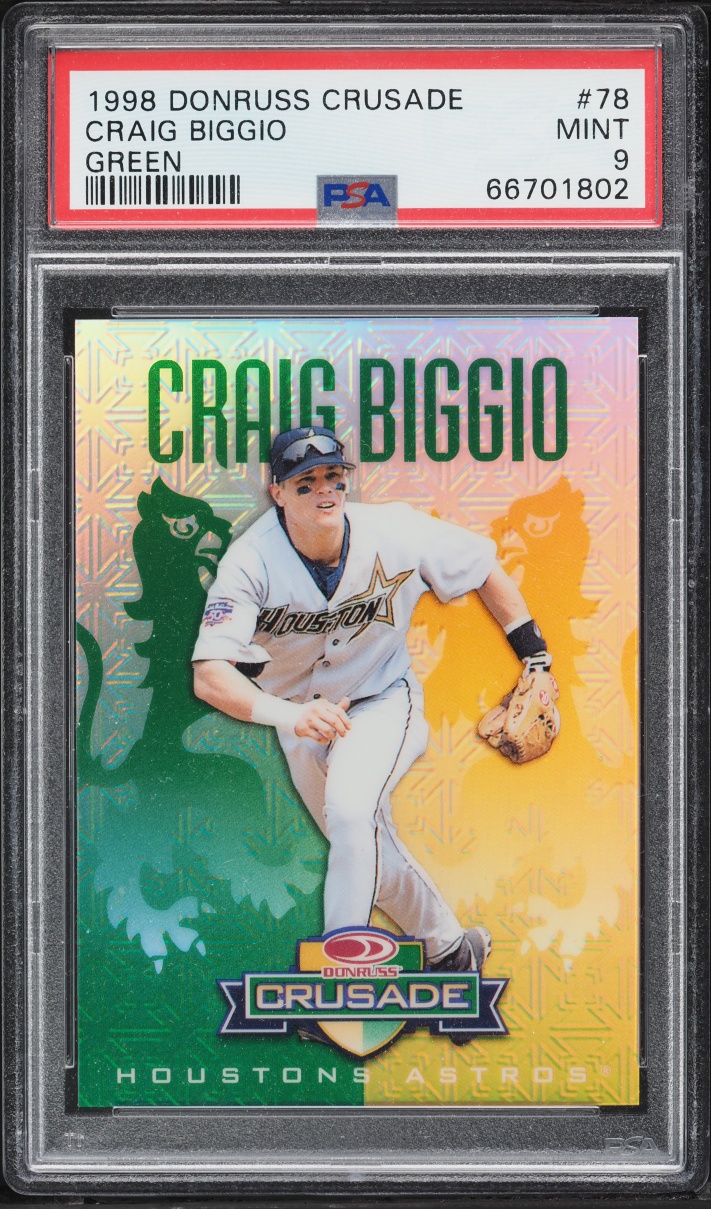 1998 Donruss Crusade Green Craig Biggio /250 #78 PSA 9 MINT