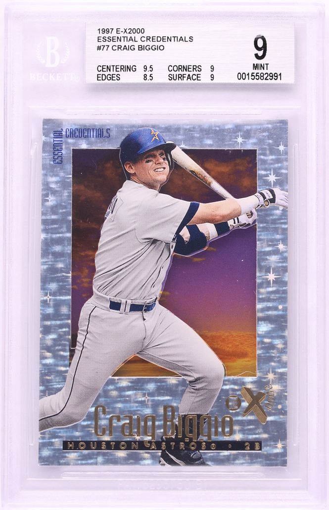 1997 Skybox E-X2000 Essential Credentials Craig Biggio /99 #77 BGS 9 MINT
