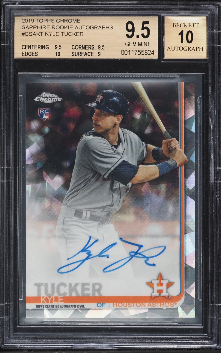 2019 Topps Chrome Sapphire Kyle Tucker ROOKIE AUTO #CSA-KT BGS 9.5 GEM MINT