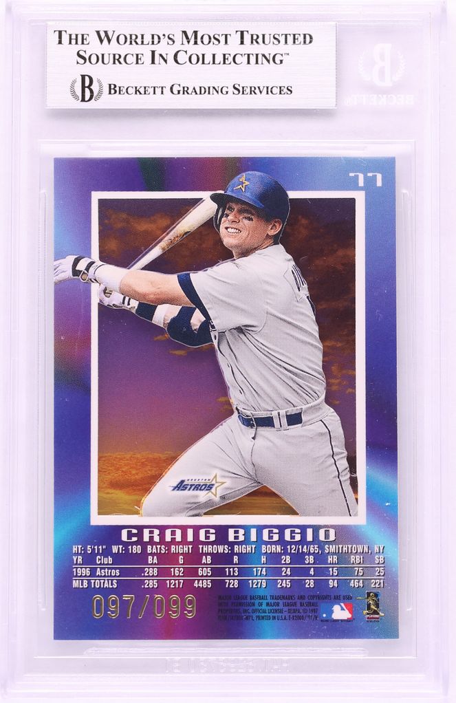 1997 Skybox E-X2000 Essential Credentials Craig Biggio /99 #77 BGS 9 MINT