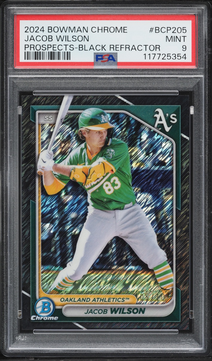 2024 Bowman Chrome Black Refractor Jacob Wilson PROSPECT /10 #BCP-205 PSA 9 MINT