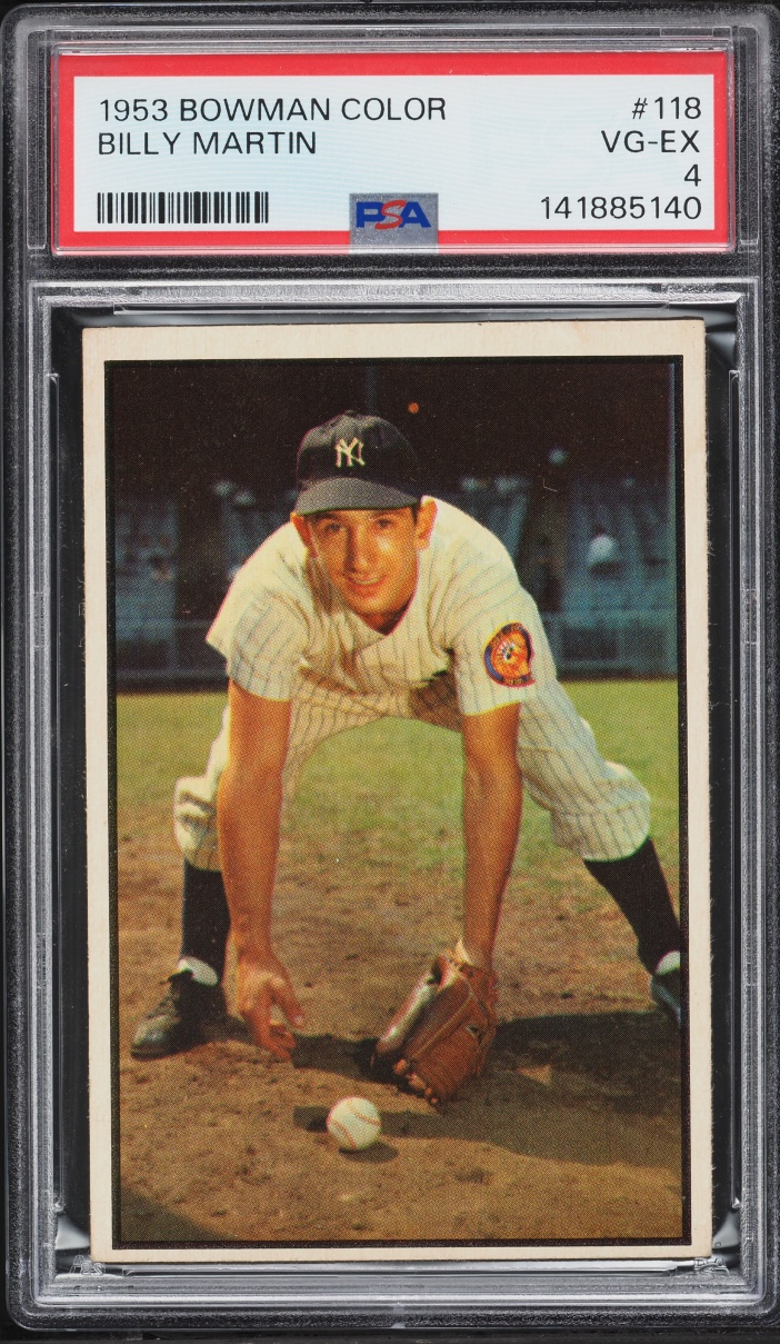 1953 Bowman Color Billy Martin #118 PSA 4 VGEX