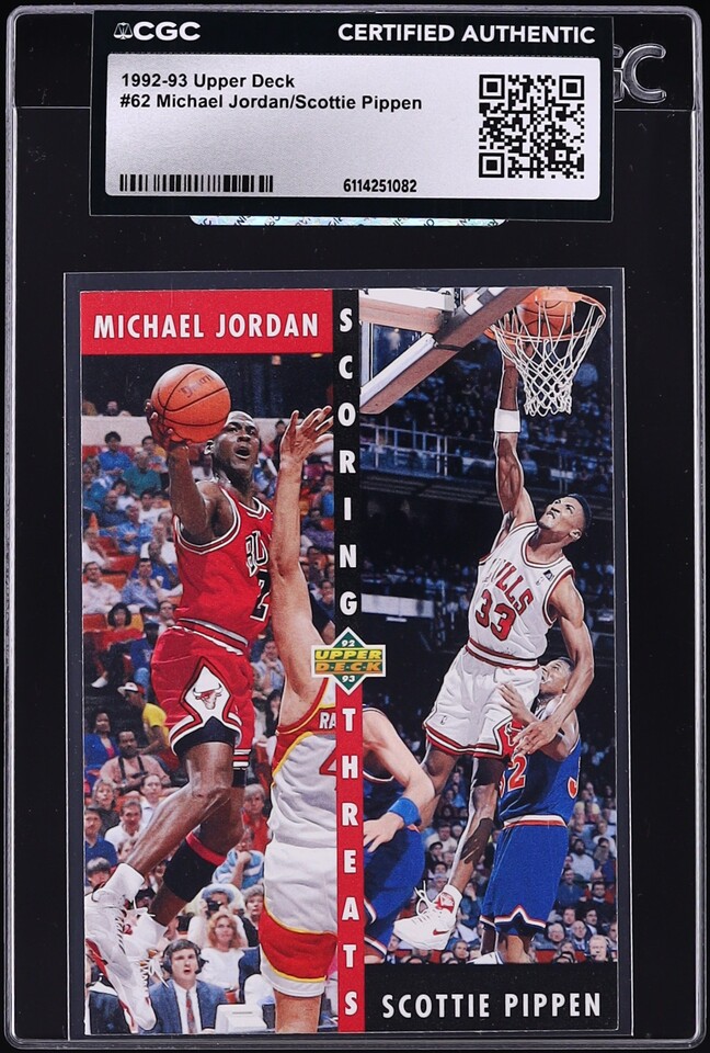 1992 Upper Deck Scoring Threats Michael Jordan Scottie Pippen #62 CGC AUTH