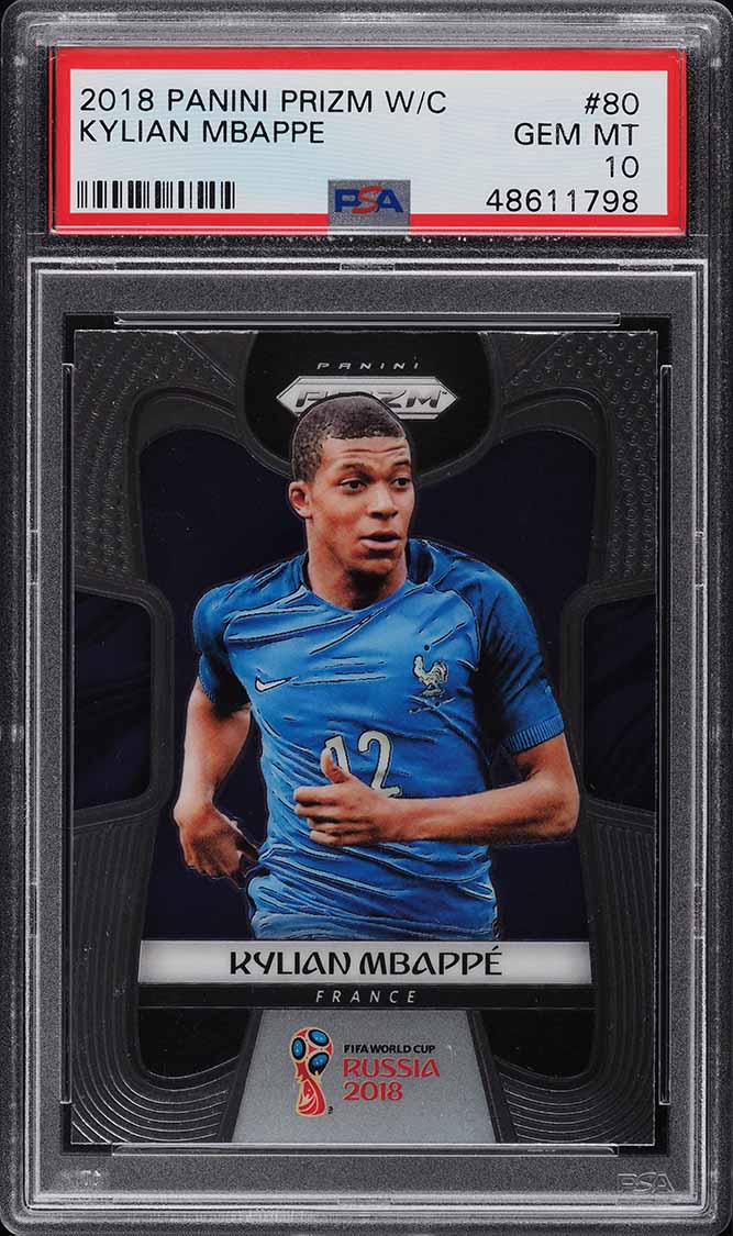 2018 Panini Prizm World Cup Kylian Mbappe ROOKIE #80 PSA 9