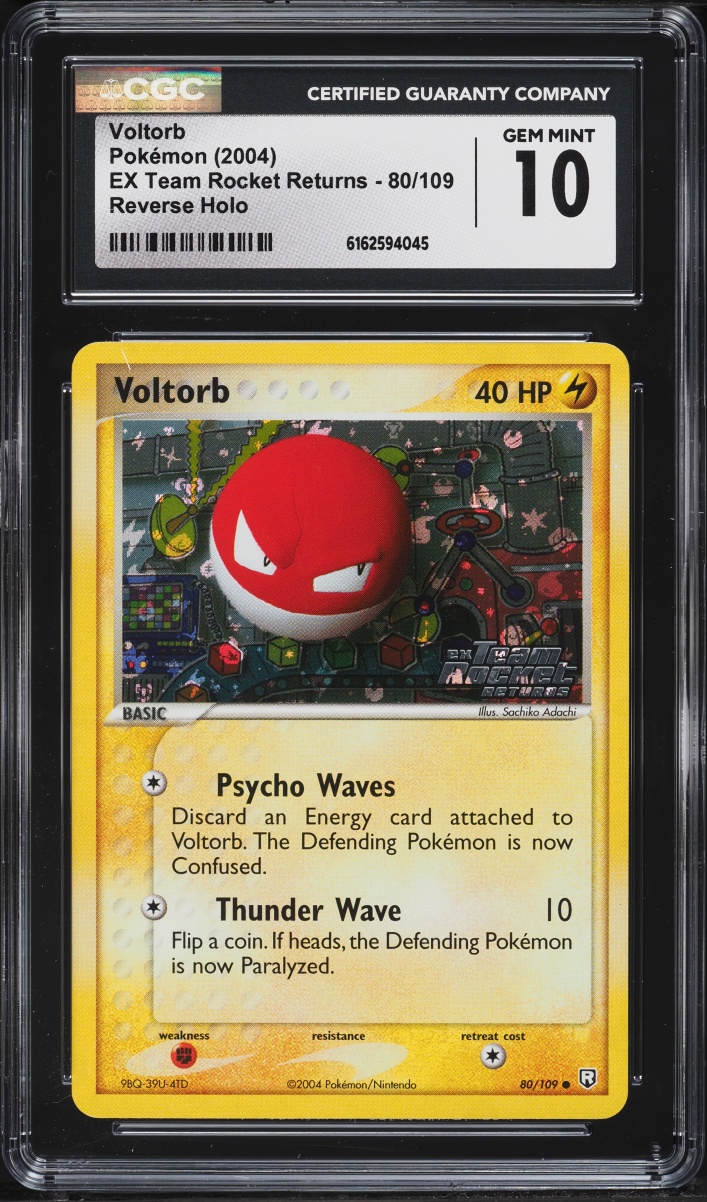 2004 Pokemon EX Team Rocket Returns Reverse Holo Voltorb #80 CGC 10 GEM MINT