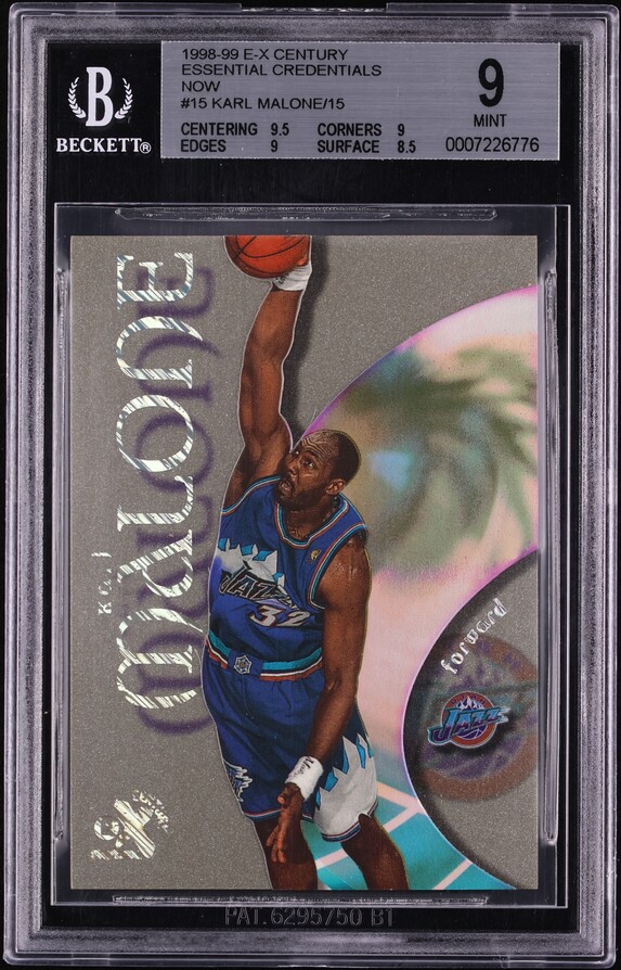 1998 Skybox E-X Century Essential Credentials Now Karl Malone /15 #15 BGS 9 MINT