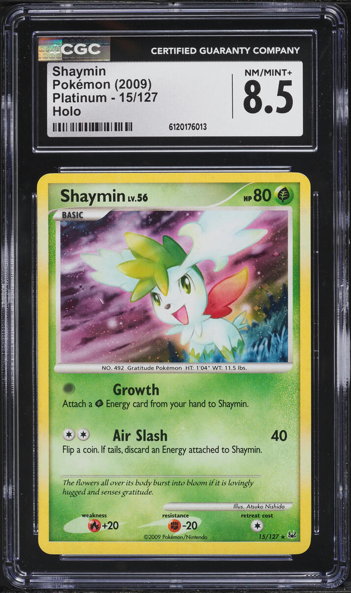2009 Pokemon Platinum Holo Shaymin #15 CGC 8.5 NM-MT+