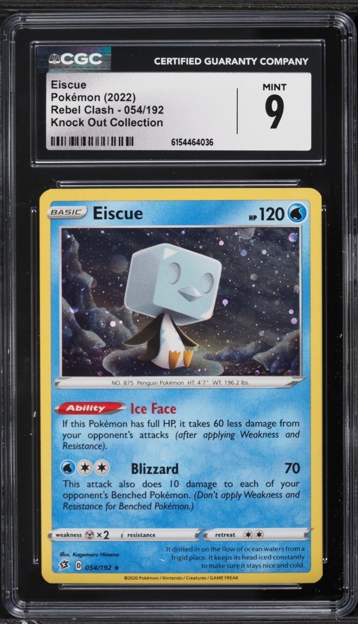 2022 Pokemon Sword & Shield Rebel Clash Knock Out Collection Eiscue #054 CGC 9 MINT