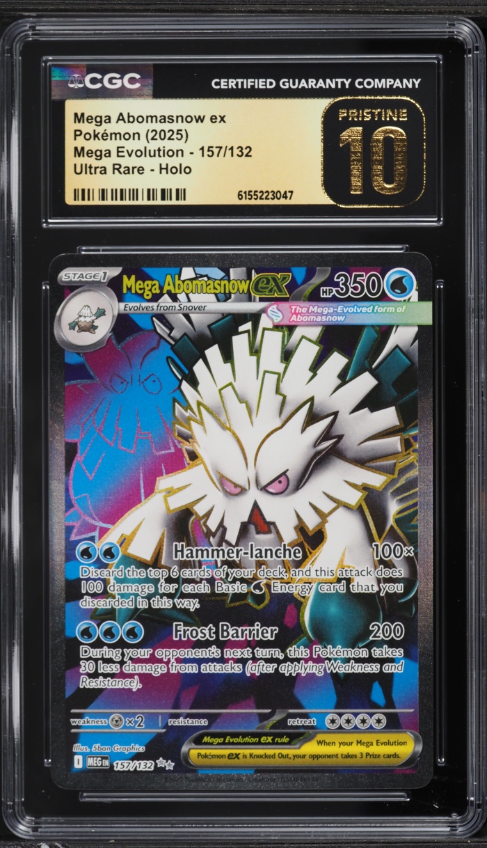 2025 Pokemon Mega Evolution Full Art Mega Abomasnow ex #157 CGC 10 PRISTINE