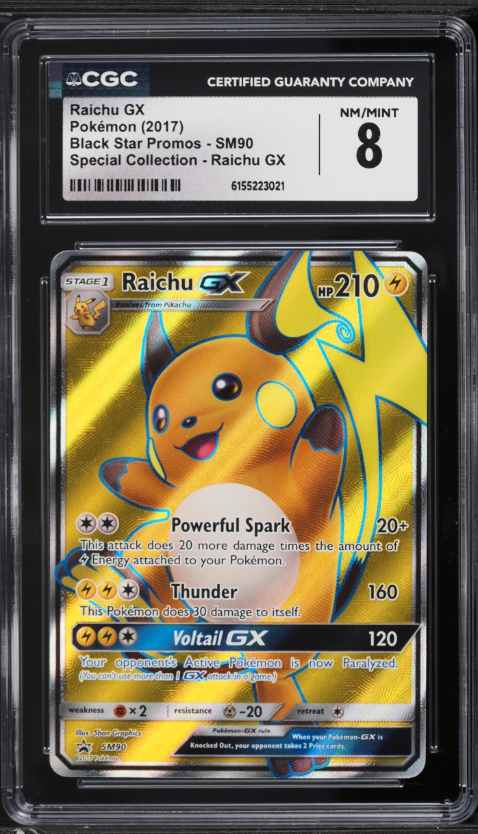2017 Pokemon Sun & Moon Black Star Promo Special Collection Raichu GX #SM90 CGC 8 NM-MT