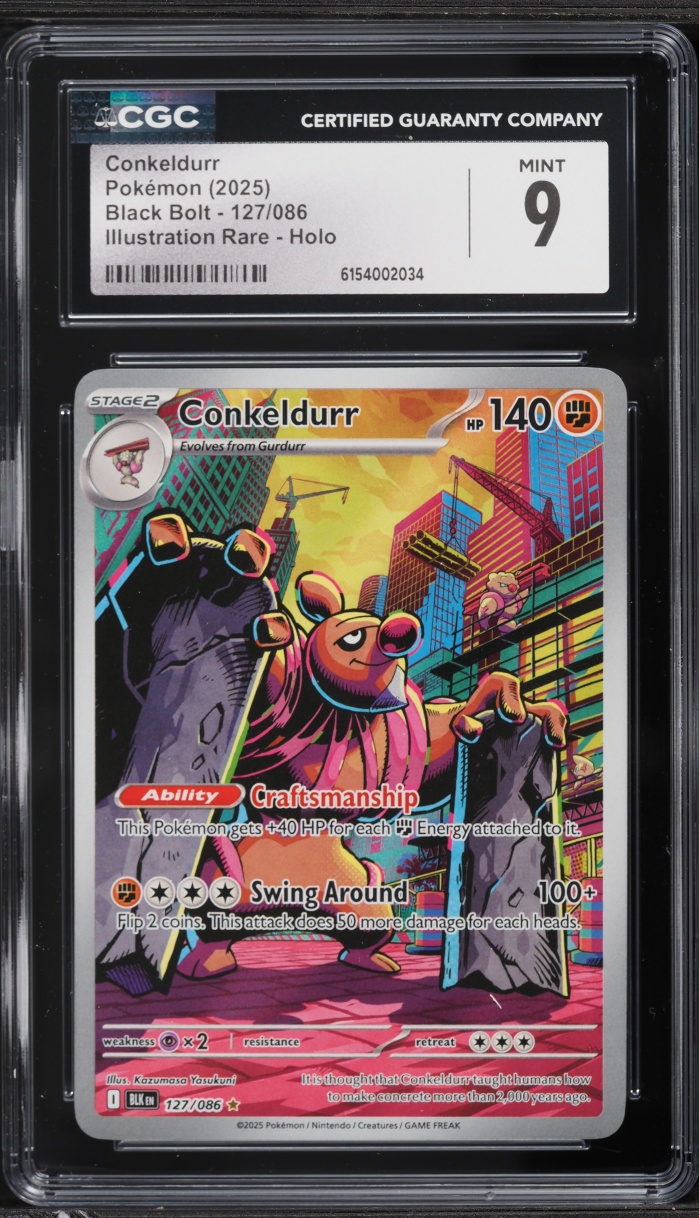 2024 Pokemon Scarlet & Violet Black Bolt IR Conkeldurr #127 CGC 9 MINT