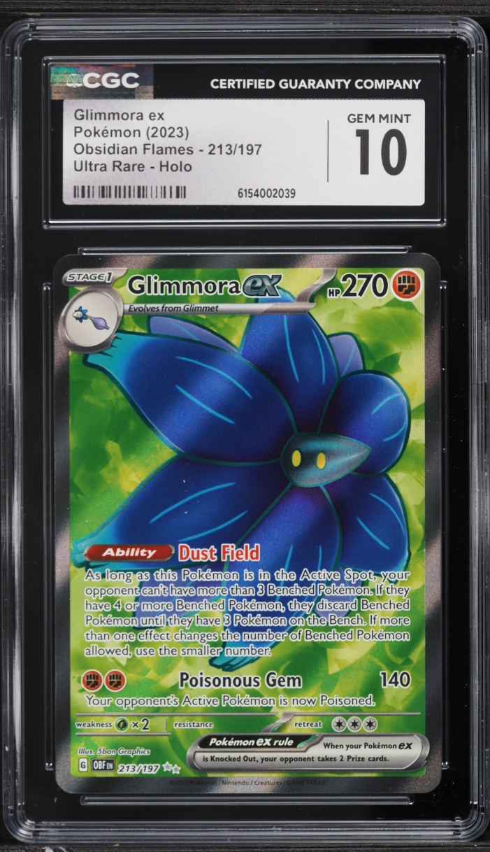 2023 Pokemon Scarlet & Violet Obsidian Flames Full Art Glimmora ex #213 CGC 10 GEM MINT