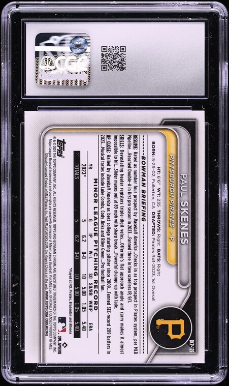 2024 Bowman Chrome Paul Skenes ROOKIE #BCP-125 CGC 10 GEM MINT