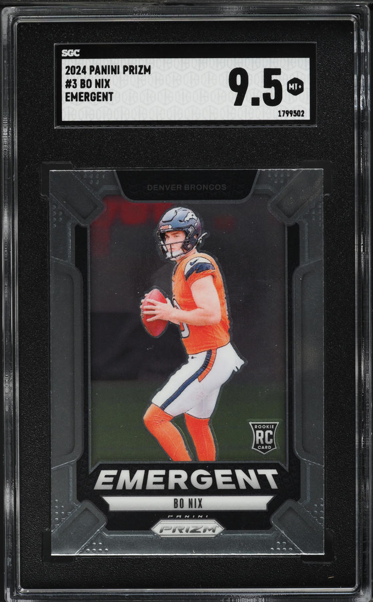 2024 Panini Prizm Emergent Bo Nix ROOKIE #3 SGC 9.5 MINT+
