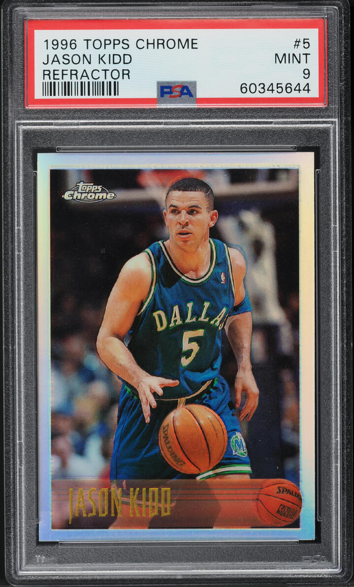 1996 Topps Chrome Refractor Jason Kidd #5 PSA 9 MINT