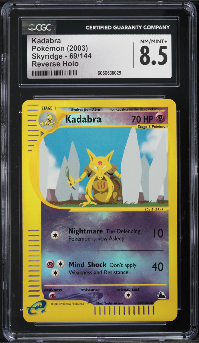 2003 Pokemon Skyridge Reverse Holo Kadabra #69 CGC 8.5 NM-MT+