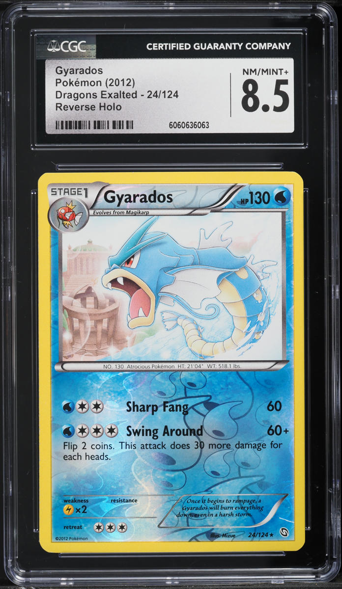2012 Pokemon Black & White Dragons Exalted Reverse Holo Gyarados #24 CGC 8.5 NM-MT+