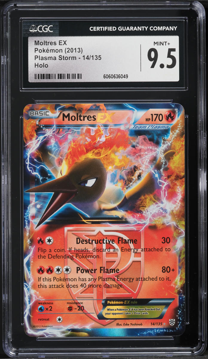 2013 Pokemon Black & White Plasma Storm Holo Moltres EX #14 CGC 9.5 MINT+