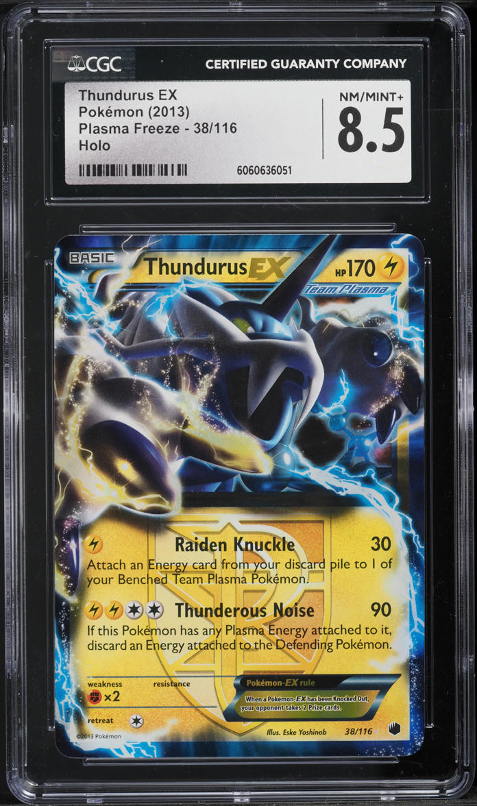 2013 Pokemon Black & White Plasma Freeze Thundurus EX #38 CGC 8.5 NM-MT+
