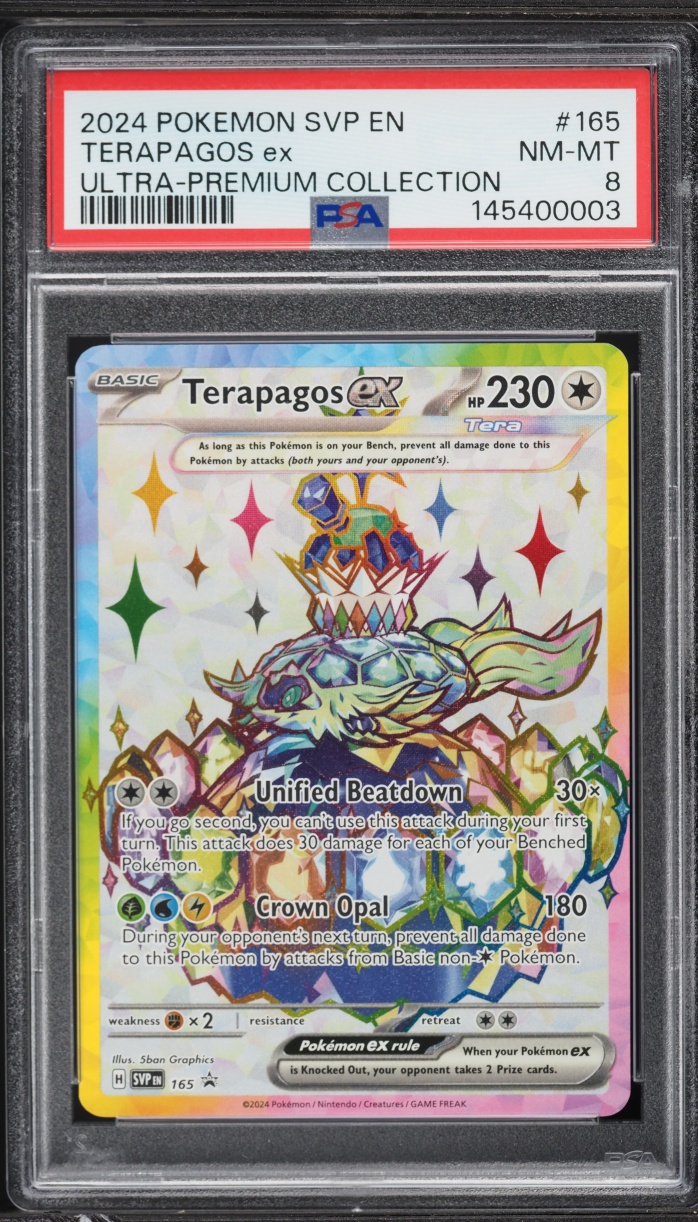 2024 Pokemon SV Promo Ultra Premium Collection Full Art Terapagos EX #165 PSA 8 NM-MT