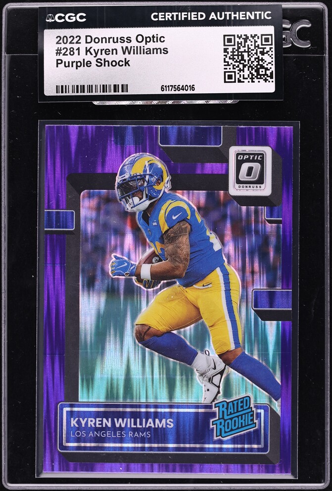 2022 Donruss Optic Purple Shock Kyren Williams ROOKIE #281 CGC AUTH