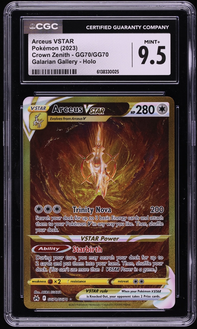 2023 Pokemon Sword & Shield Crown Zenith Gold Rare Arceus VSTAR #GG70 CGC 9.5 MINT+