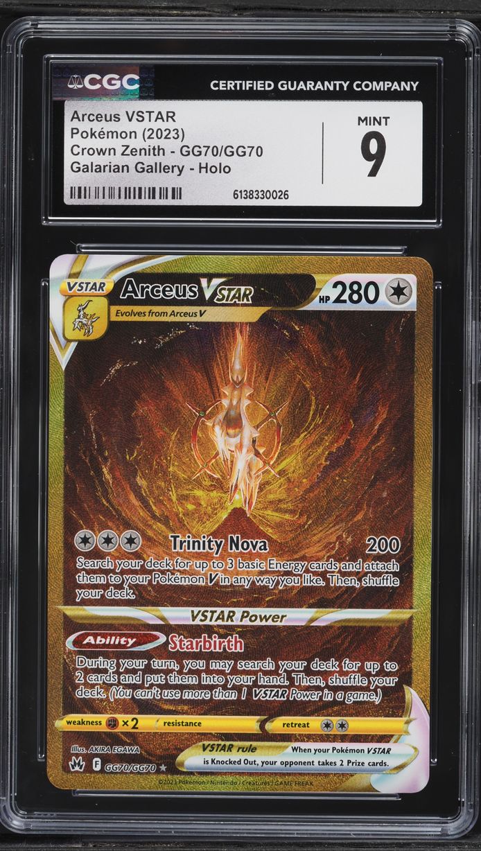 2023 Pokemon Sword & Shield Crown Zenith Gold Rare Arceus VSTAR #GG70 CGC 9 MINT