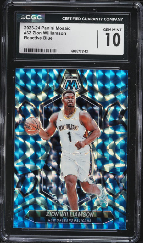 2019 Panini Mosaic Reactive Blue Zion Williamson ROOKIE #269 PSA