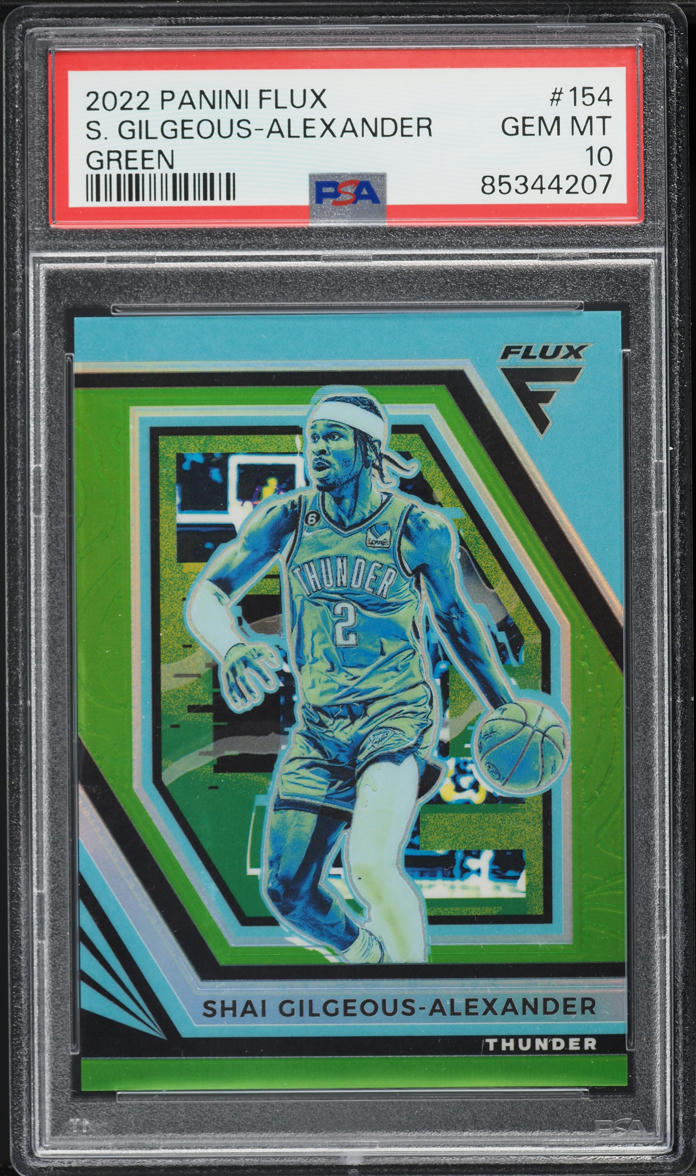 2022 Panini Flux Green Shai Gilgeous-Alexander /5 #154 PSA 10 GEM MINT